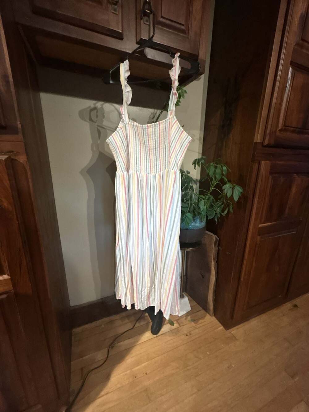 Plus Size - Midi Challis Smocked Tiered Dress -